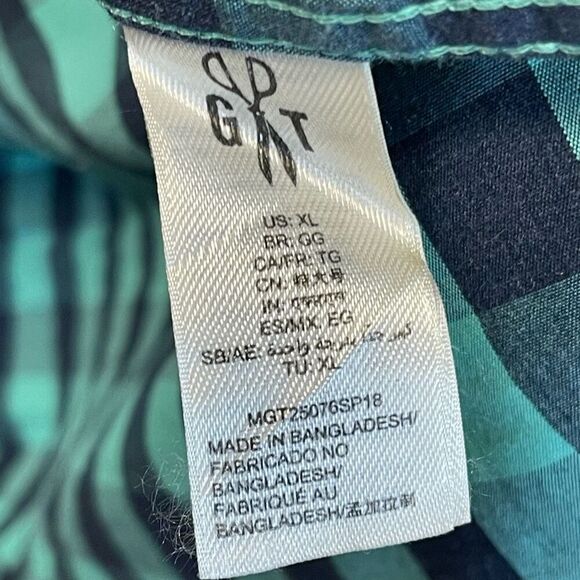 GOODTHREADS Button-down Shirt Mens XL Black Green Buffalo Plaid Poplin Standard - Picture 5 of 15